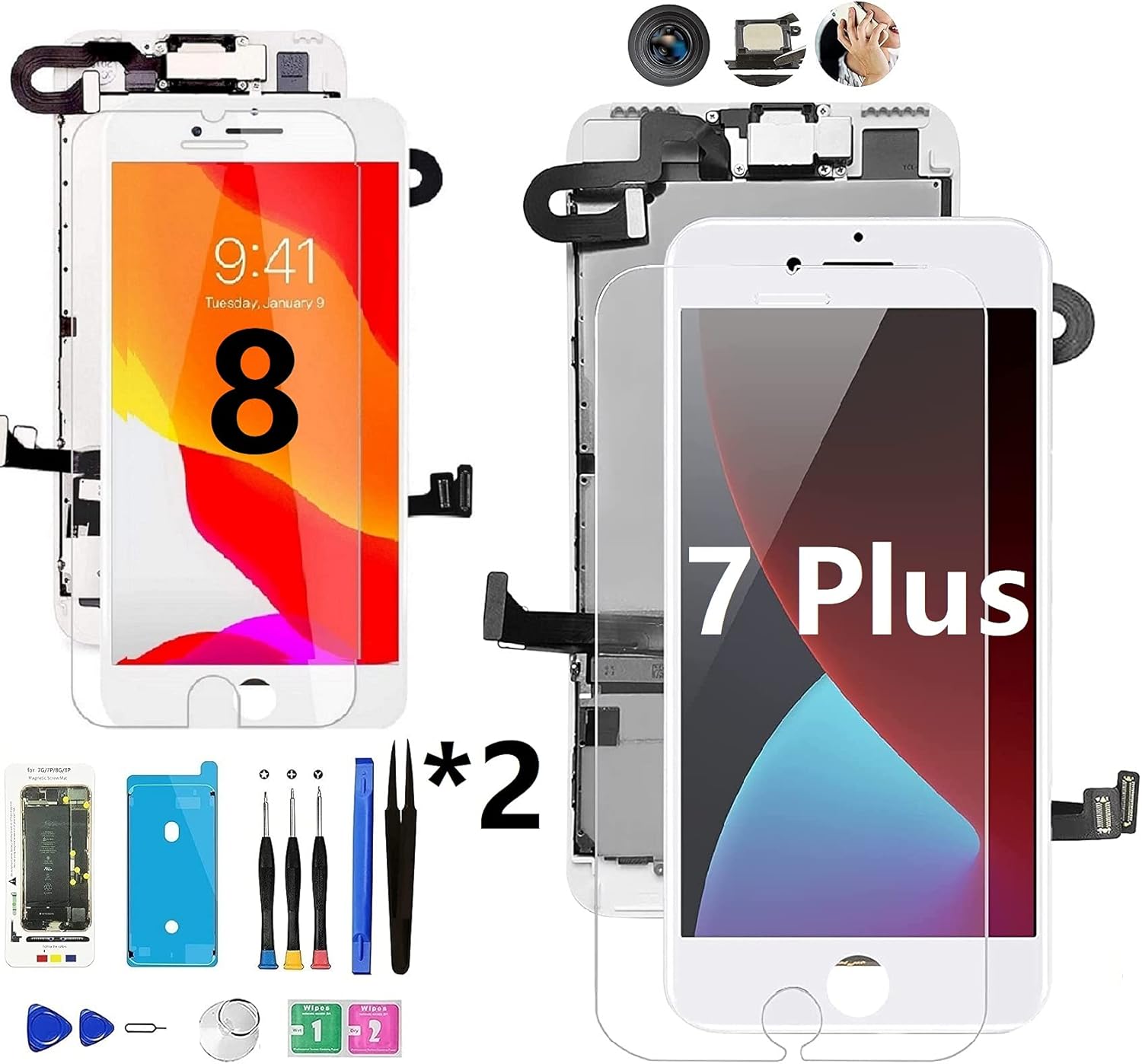 Bundle 2 Items Full Assembly Screen Replacement for