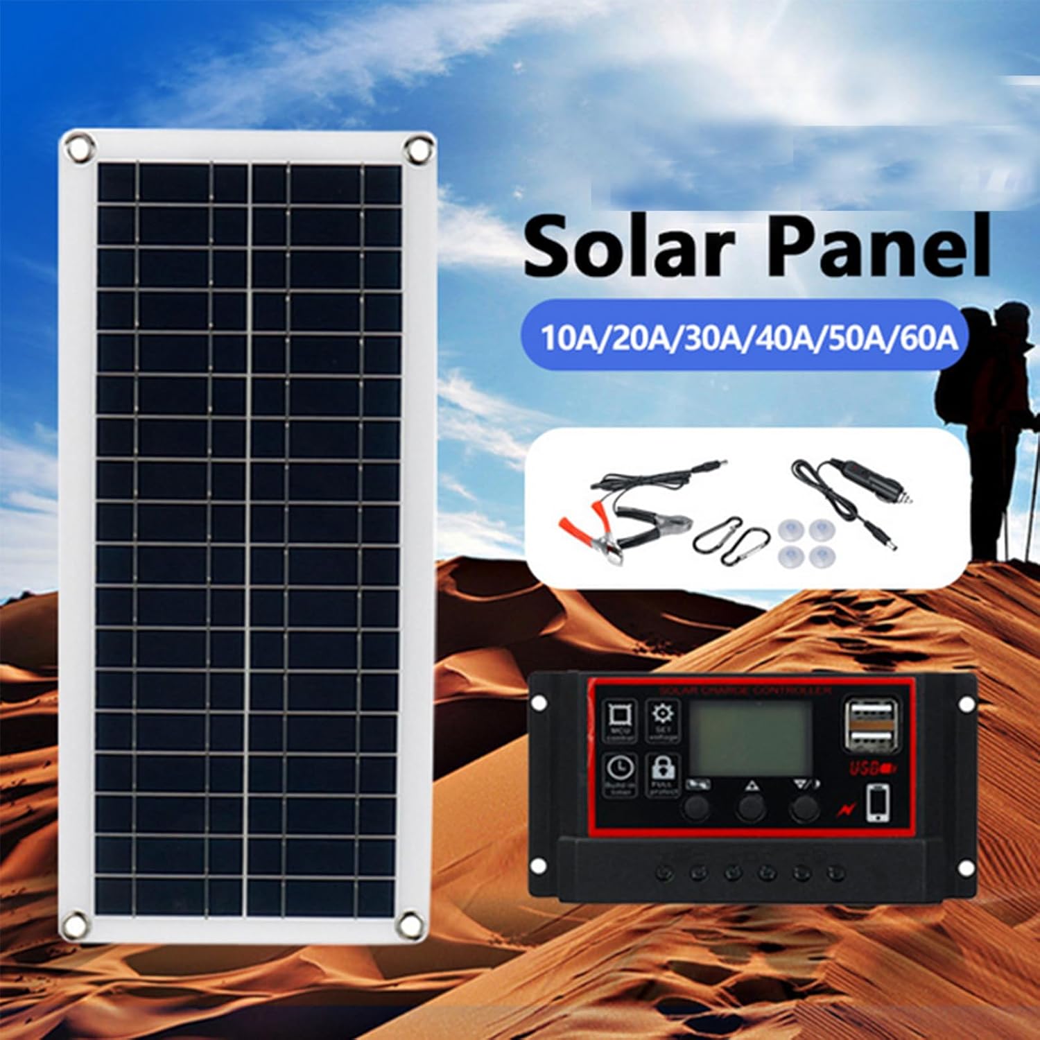 1000W Watt Solar Panel Kit, High-Efficiency Solar Module for RV Trailer Camper Marine Off Grid Phone Outdoor Camping Hiking Fishing Cycling