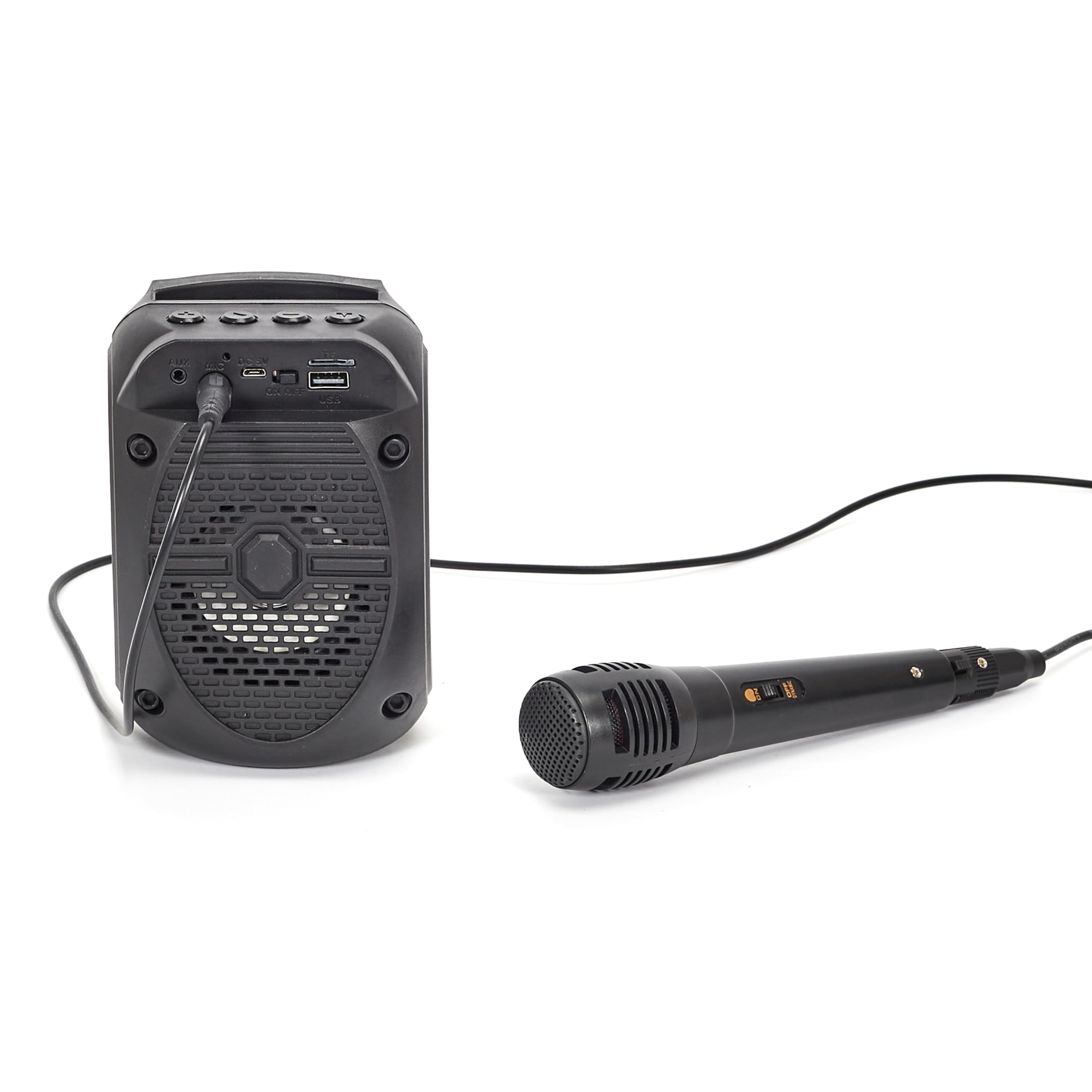 T'nB - Enceinte Bluetooth Karaoke, Idée Cadeau Noel, 2 Microphones Sans Fil, 5 Effets Vocaux, Anneau Lumineux RGB, USB Et Jack 3,5 Mm, Poignée De Transport, Autonomie 5 H, Système Portable