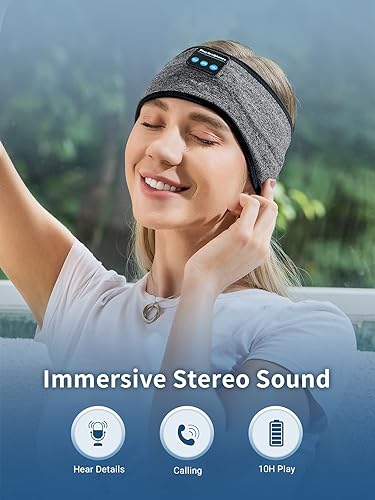 Miniatura 7 de Sleep Headphones Diadema deportiva inalámbrica, auriculares ultra largos para dormir, auriculares con diadema integrados perfectos para dormir,