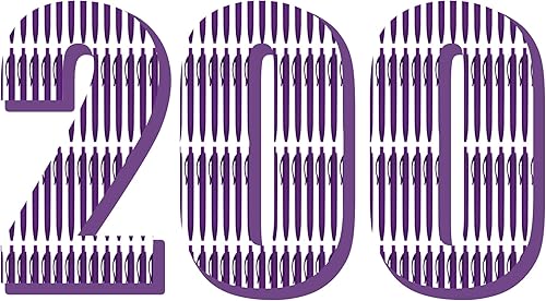 Miniatura 2 de deegtran Paquete de 200 bolígrafos de tinta negra de barril morado+200 bolígrafos de tinta negra de barril rosa