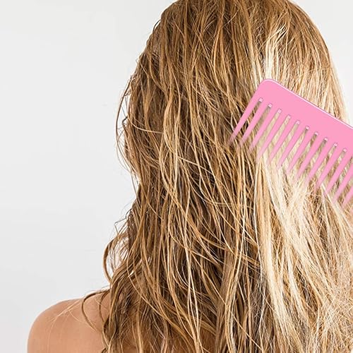 Miniatura 7 de Peine de dientes anchos y peine desenredante de cabello grande para cabello largo, rizado, cabello mojado, peine desenredante sin mango, peine para