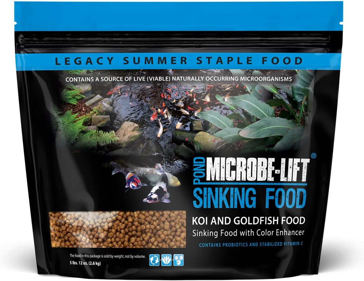 MICROBE-LIFT MLLSPLG Sinking Fish Food Pellets for Ponds, Water Gardens, and Fountains, for Live Goldfish and Koi, 5.75 Pounds
