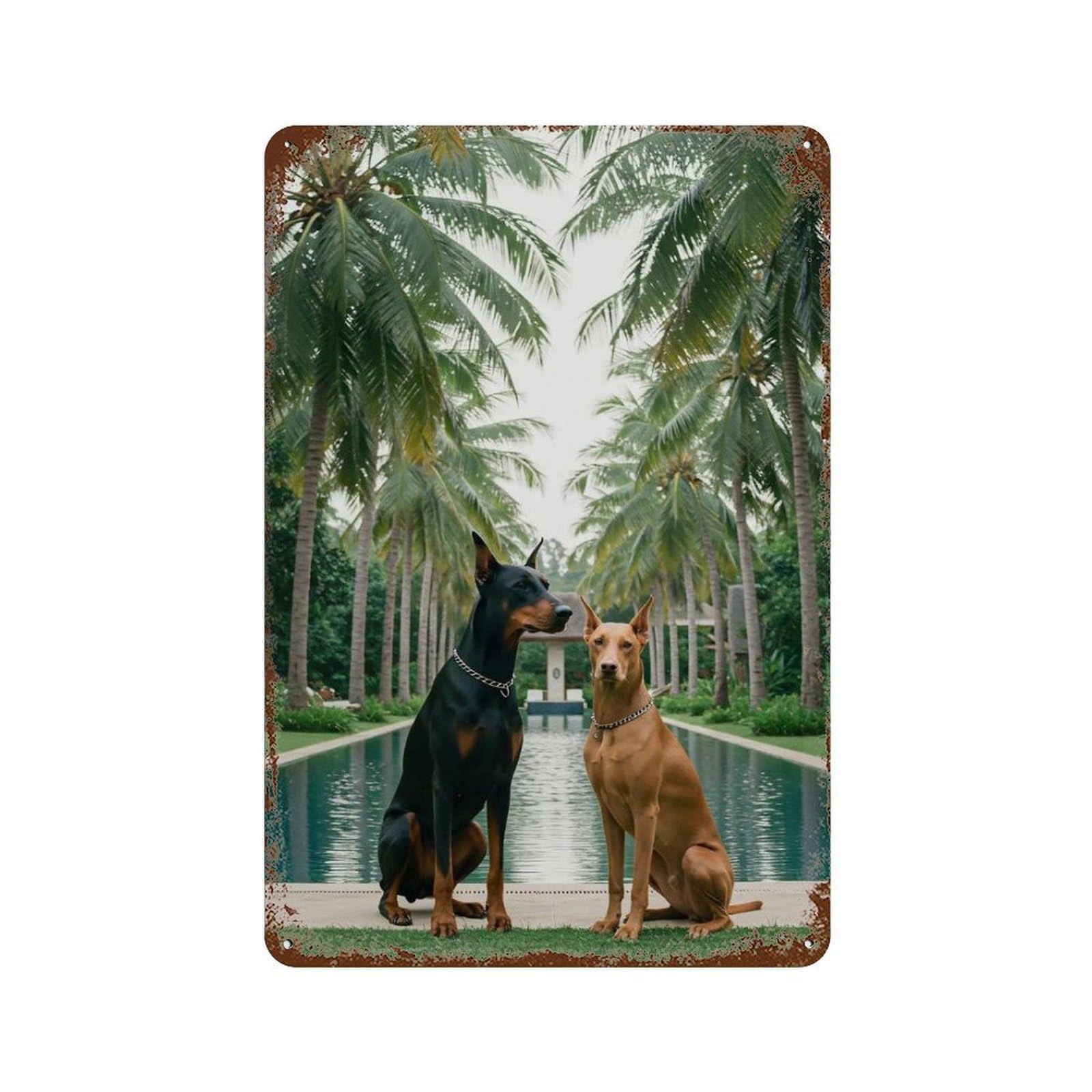 xiaoxiaoshen Doberman Pinscher Wall Decor Art Metal Tin Poster Modern Home Decor Art Home Bar Shop Decorations Vintage Sign 30x20cm