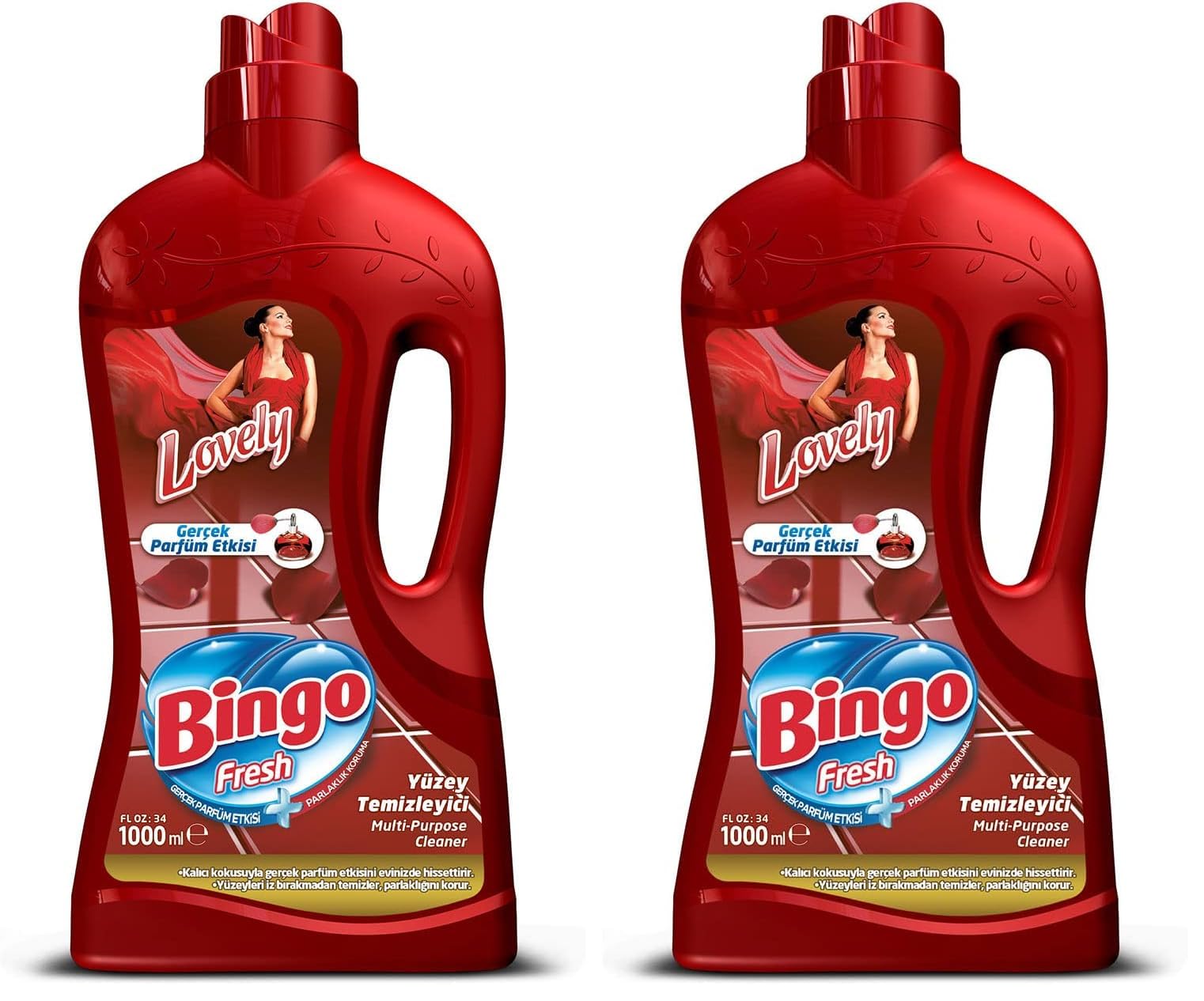 Bingo Fresh Lovely Gerçek Parfüm Etkisi Yüzey Temizleyici (1 x 1000 mL) (2 paketi)