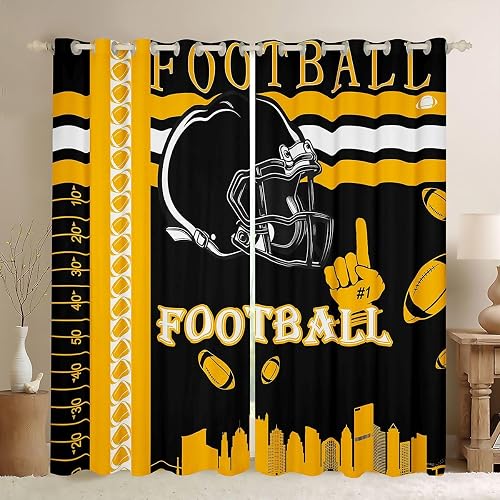 Feelyou Football Curtain for Bedroom Living Room