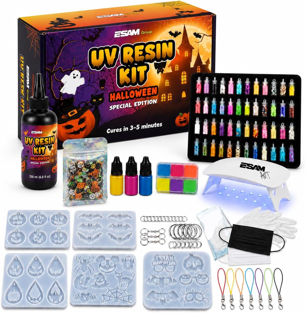 ESAM Group Halloween UV Resin Jewelry Kit for Kids, Teens & Beginners