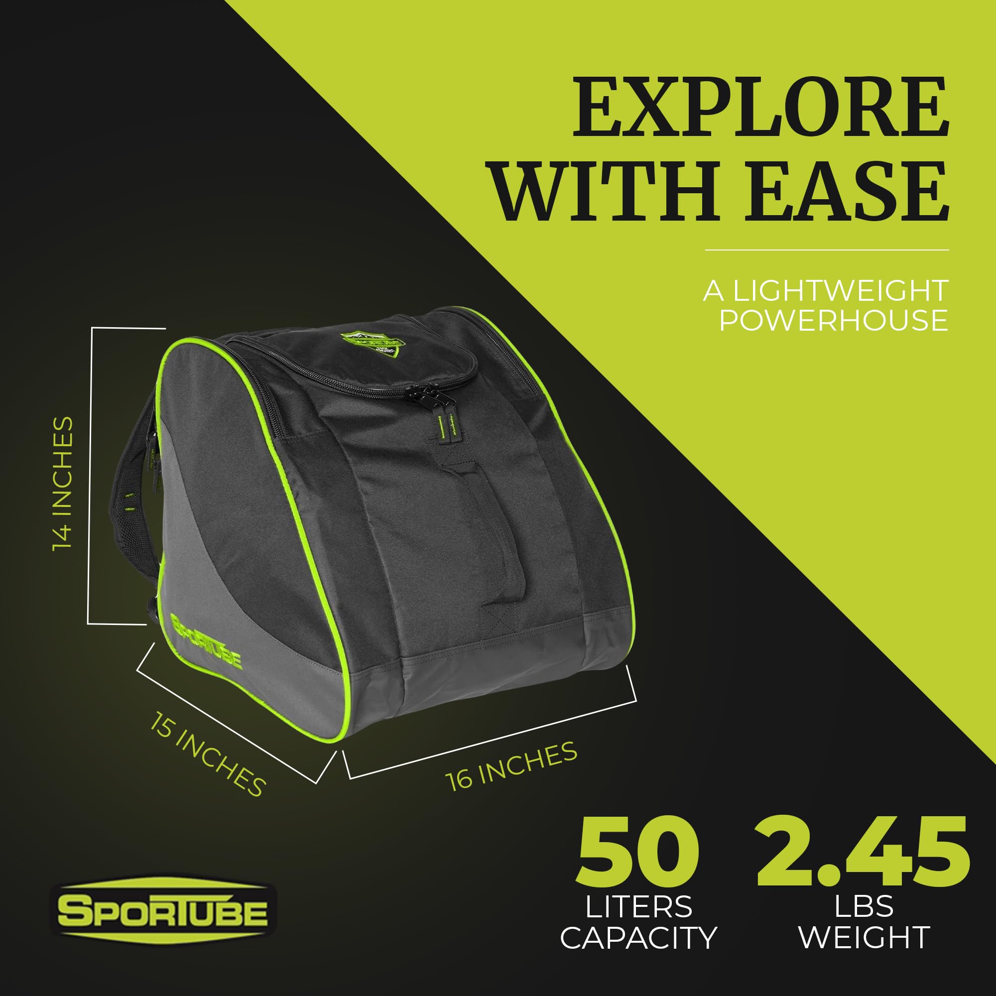 Sportube Traveler Boot Bag Black/Green : Amazon.in: Sports