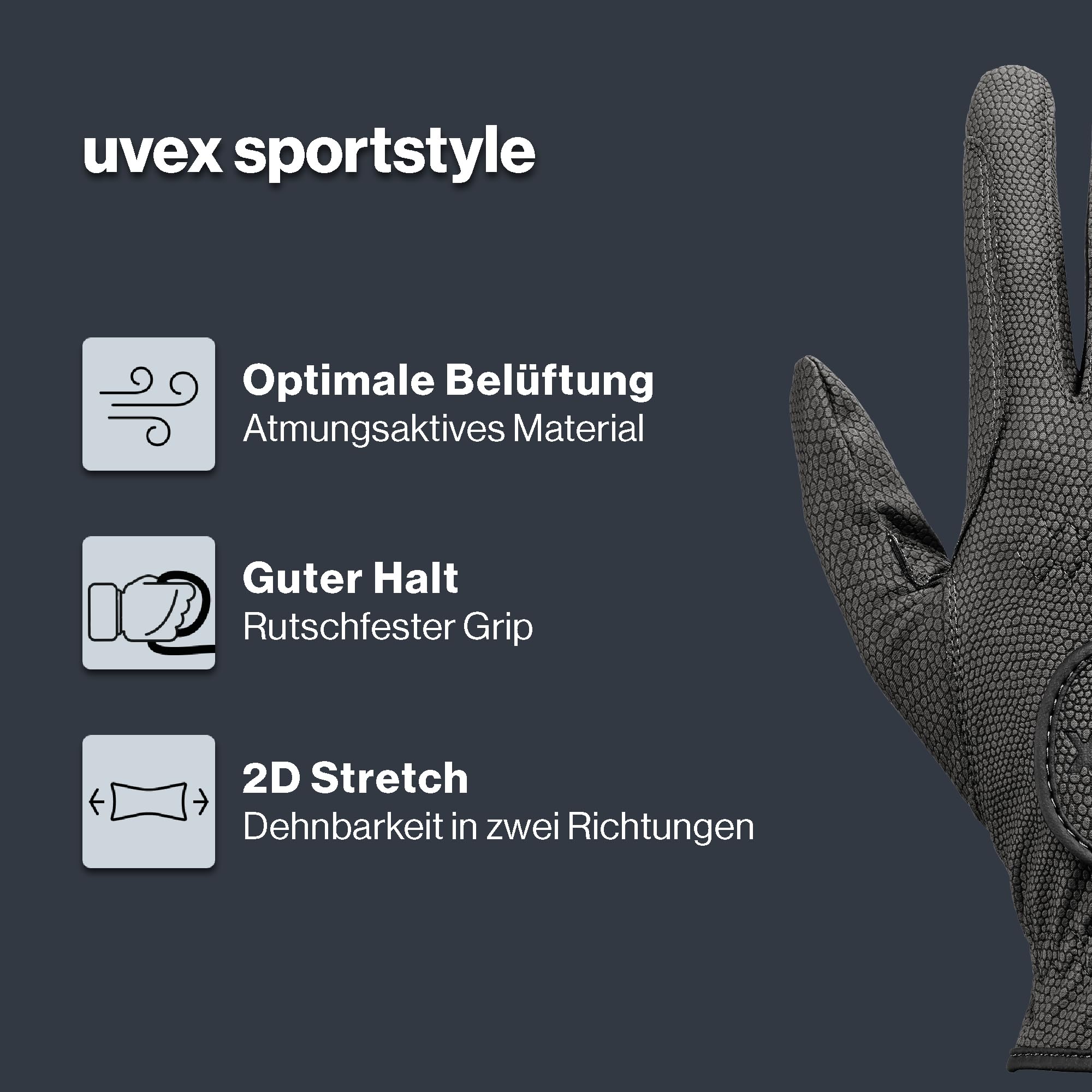 Uvex Sportstyle - dehnbarer Reithandschuh für Damen und Herren
