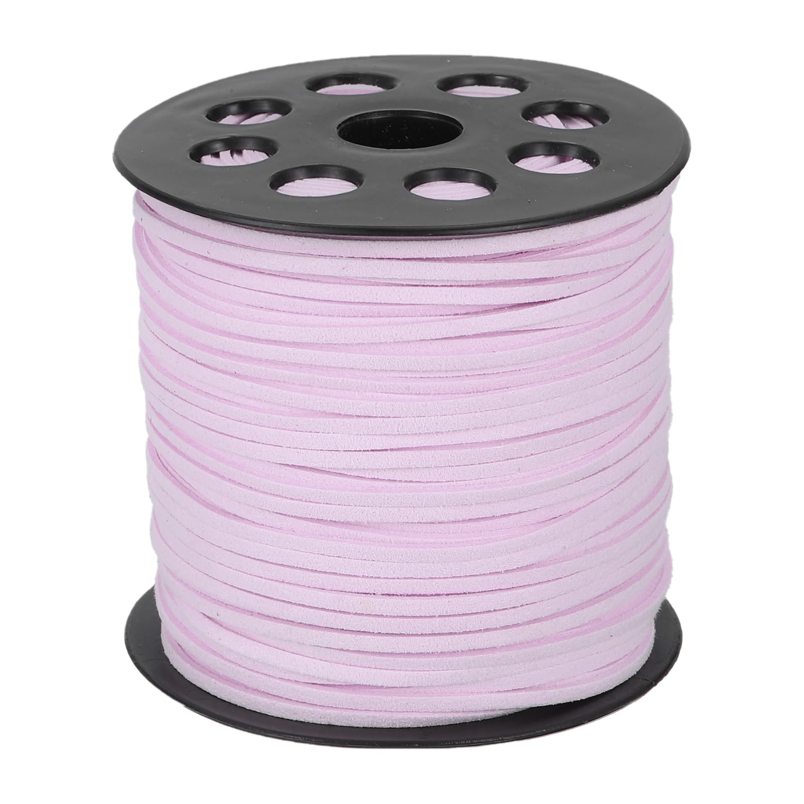 sourcing map 98 Yards x 0.1"(2.6mm) Faux Leather Cord, Flat Suede Cord Leather Strip Braiding String Lace for Jewelry Making Bracelet Necklace Beading Making DIY Crafts, Light Purple