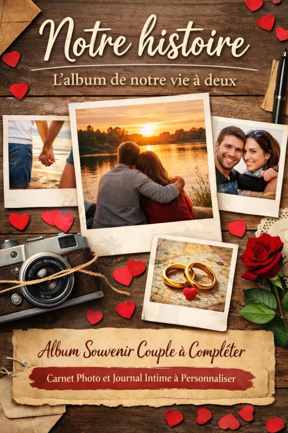 Livre Souvenir de Couple – Notre histoire d’amour: Album à compléter avec photos, souvenirs, mots d’amour et projets communs | Cadeau idéal Saint-Valentin, mariage et anniversaire