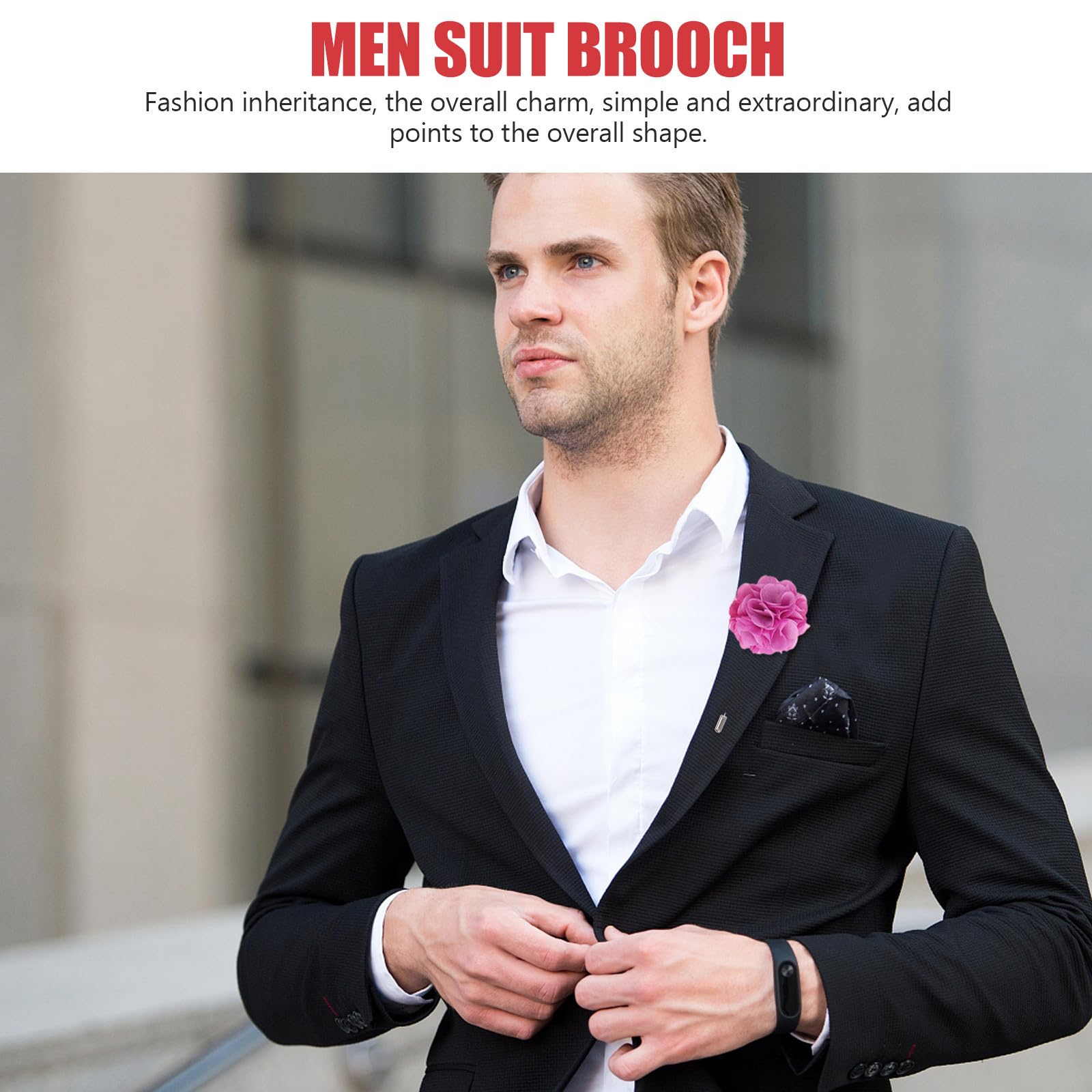 Outanaya Elegante Herren Anzugbroschen Floral Gestaltete Anstecknadeln 16 mit Blumenmotiv aus Chiffon und Metall Glatte Nadel für Festliche Anlässe