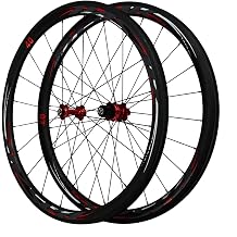 Carbon Fiber Road Bike Wheelset 700C Aluminum Alloy 40MM/50MM/55MM Front Rear Wheel Set Rims Disc Brake Sealed Bearing Quick Release 7/8/9/10/11 Speed