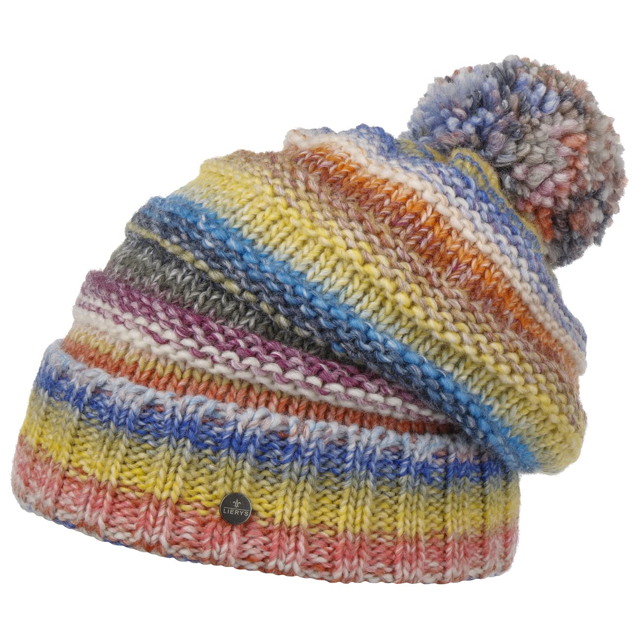 LIERYS Fauske Berretto con Pompon Berretto a Maglia Lana Vergine Made in Germany Unisex Autunno Inverno