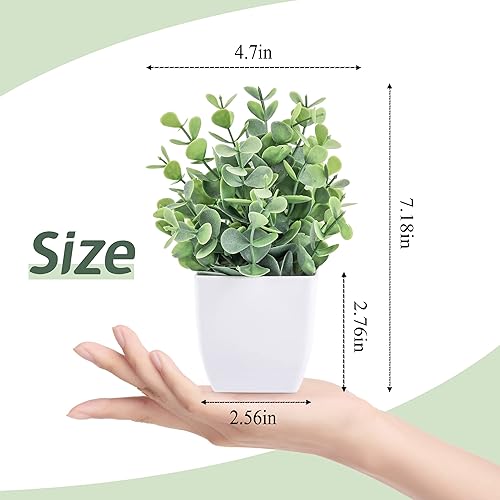 Miniatura 2 de Der Rose 8 paquetes de plantas falsas pequeñas artificiales en maceta para el hogar, oficina, granja, baño, dormitorio, decoración interior