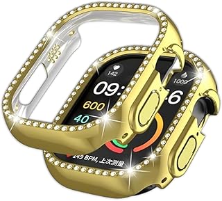 حافظة حماية متوافقة مع ساعة ابل واتش الترا 2 مقاس 49 ملم، غطاء مصنوع من البولي كربونات الصلب باللون الذهبي