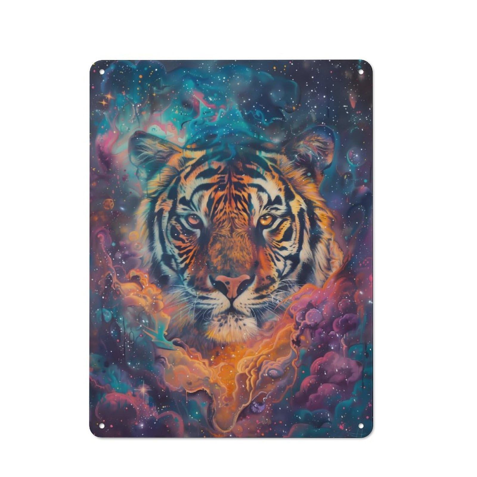 Junmoney Cosmic Tiger Gaze Retro Tin Sign 40X30cm Featuring For Bar Or Restaurant, For Metal Sign Collectors, For Garage And Workshop Walls