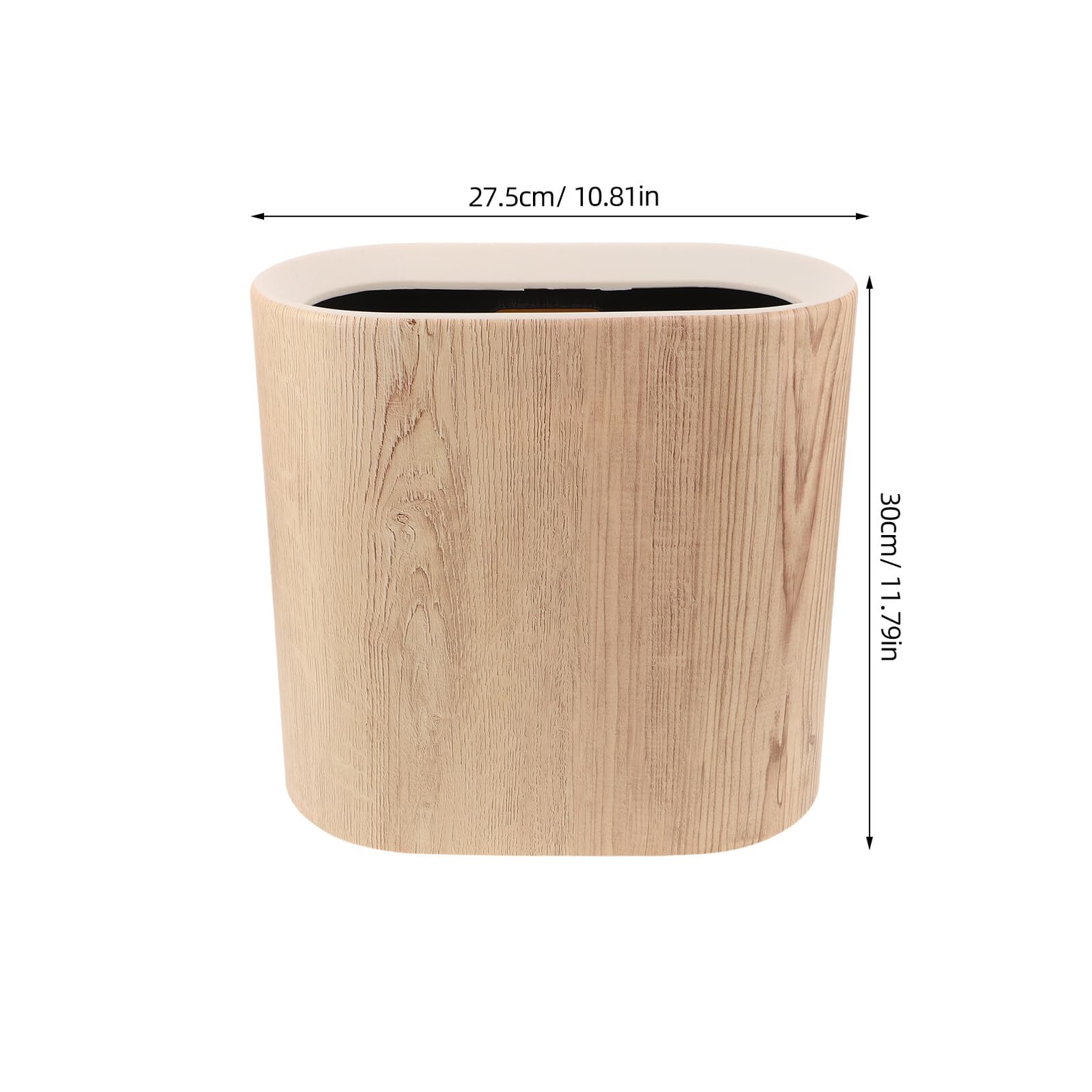 Pattumiera con Coperchio Sigillato Cestino per Carta Effetto Legno Adatto Spazi Stretti Camera da Letto Ufficio e Bagni Colore Beige