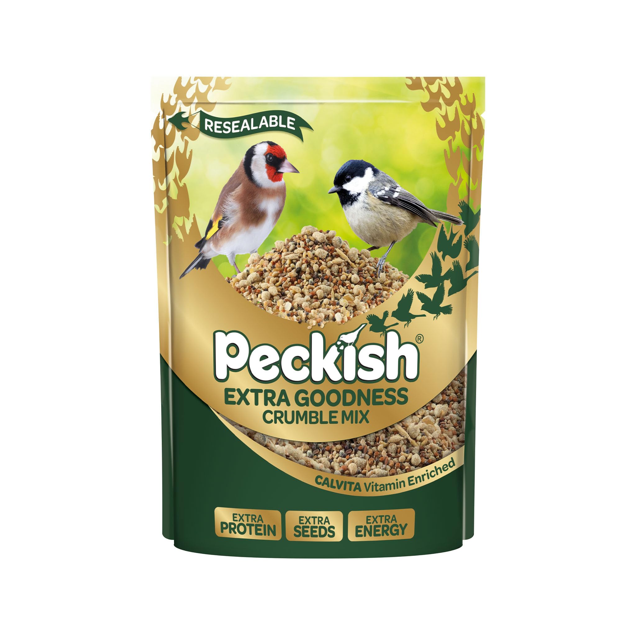 1kg Extra Goodness Crumble Mix – Nutritious Bird Feed for Feeders, Bird Tables, and Ground Feeding