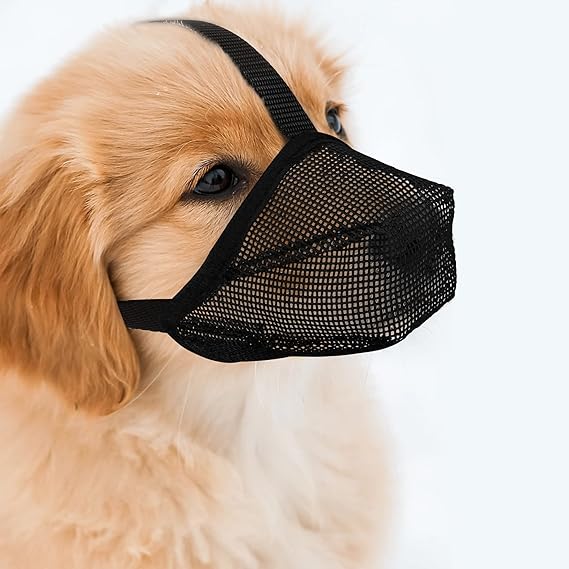 YAODHAOD Dog Muzzle with Mesh Cover Muzzles,Adjustable