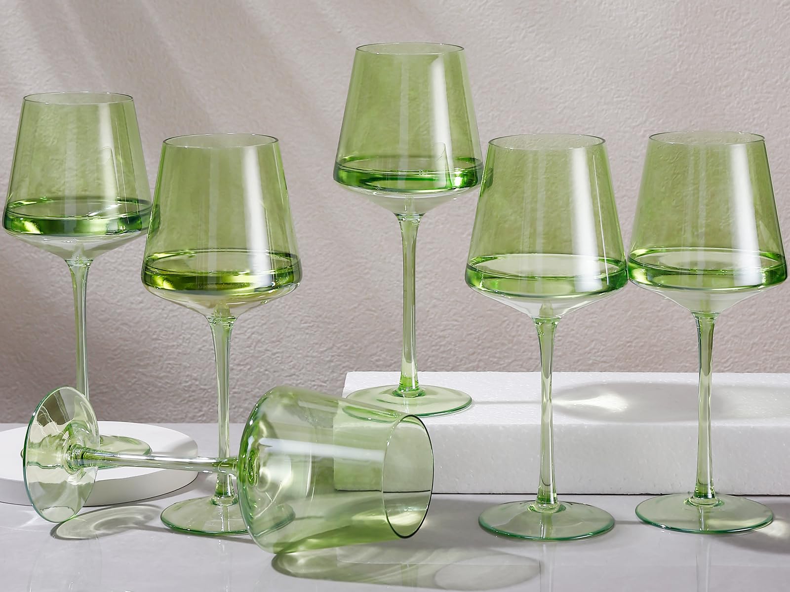 Physkoa Lot De Verres à Vin Colorés De 177 à 473,6 G En Cristal