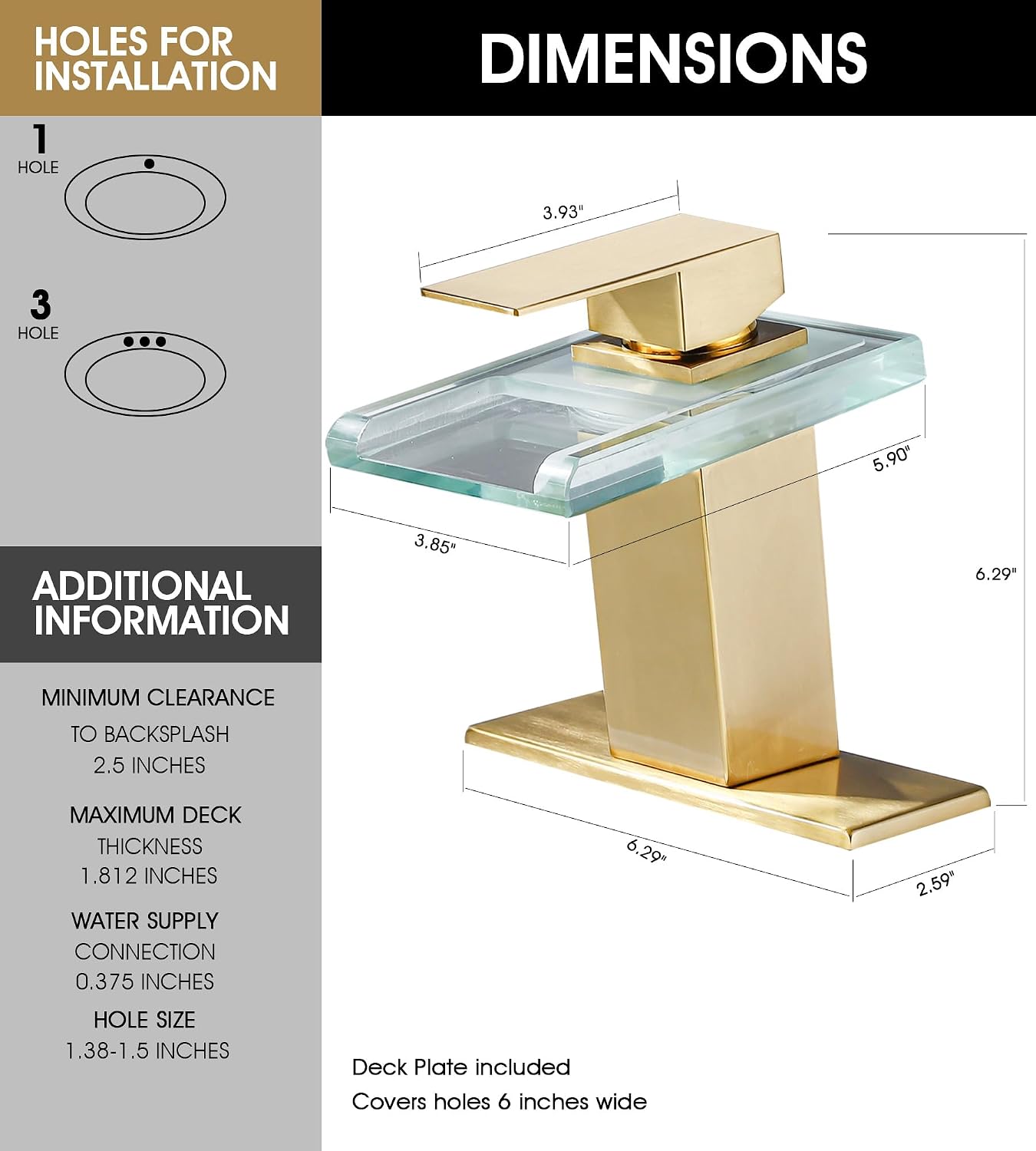 LED Bathroom Sink Faucet, Brushed Gold Single Hole Vanity Faucets for 1 Hole Sinks,Pop Up Drain Included. (Short, Brushed Gold)