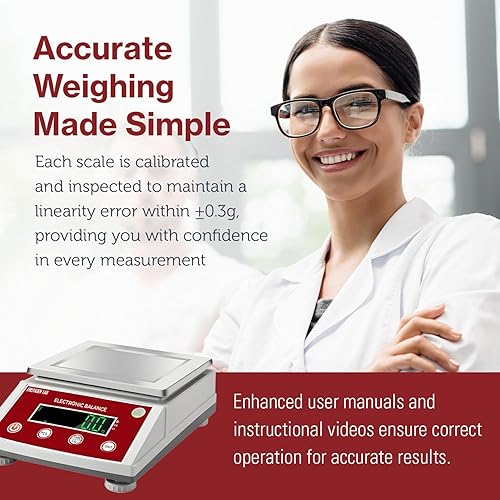 Miniatura 6 de Fristaden Lab Balanza de precisión de 220lbs x 000oz celda de carga mejorada para mediciones más precisas báscula química con 1 año de garantía