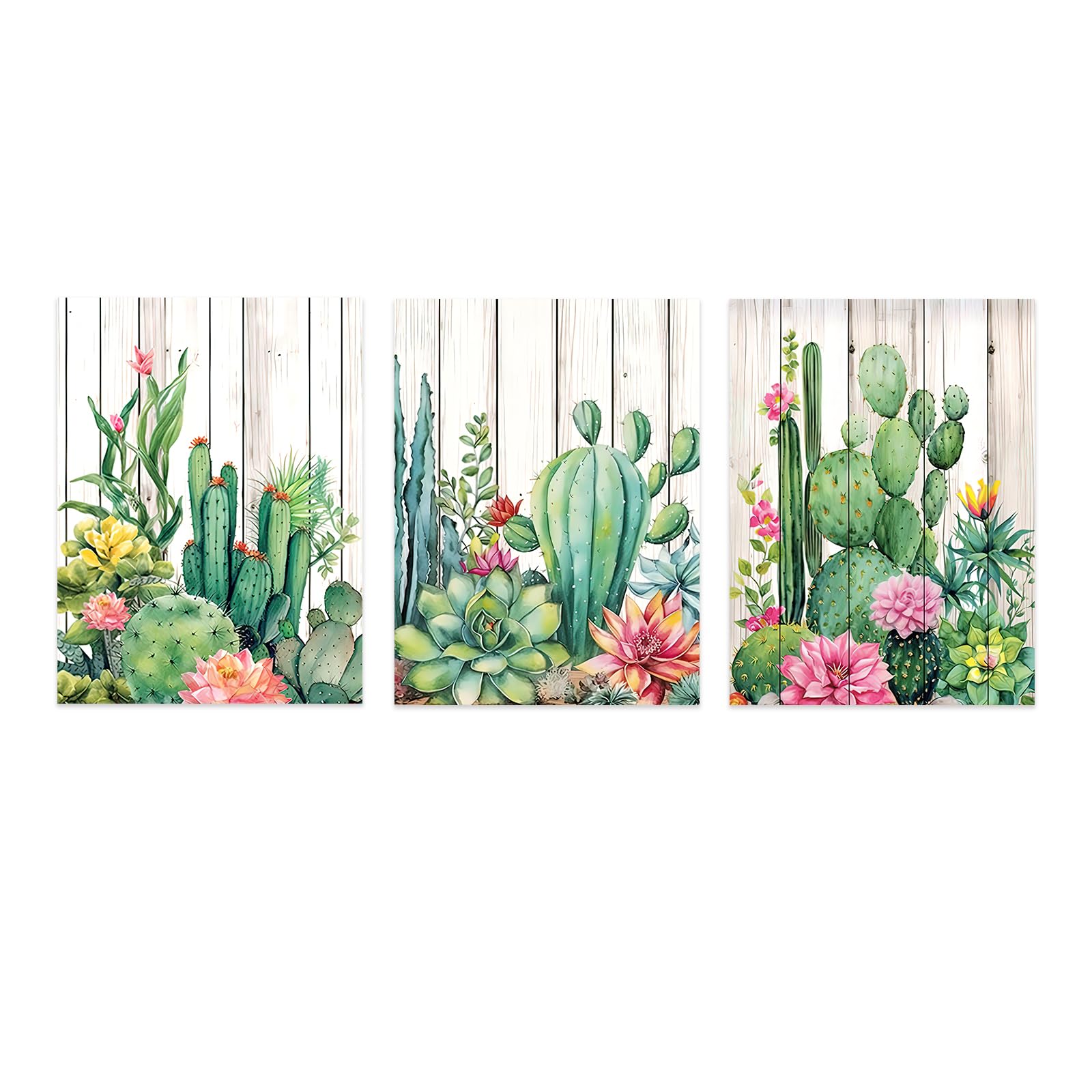 Poster Vintage In Metallo Con Cactus E Piante Grasse – Decorazione Da Parete Retrò 30,5x20,3 Cm