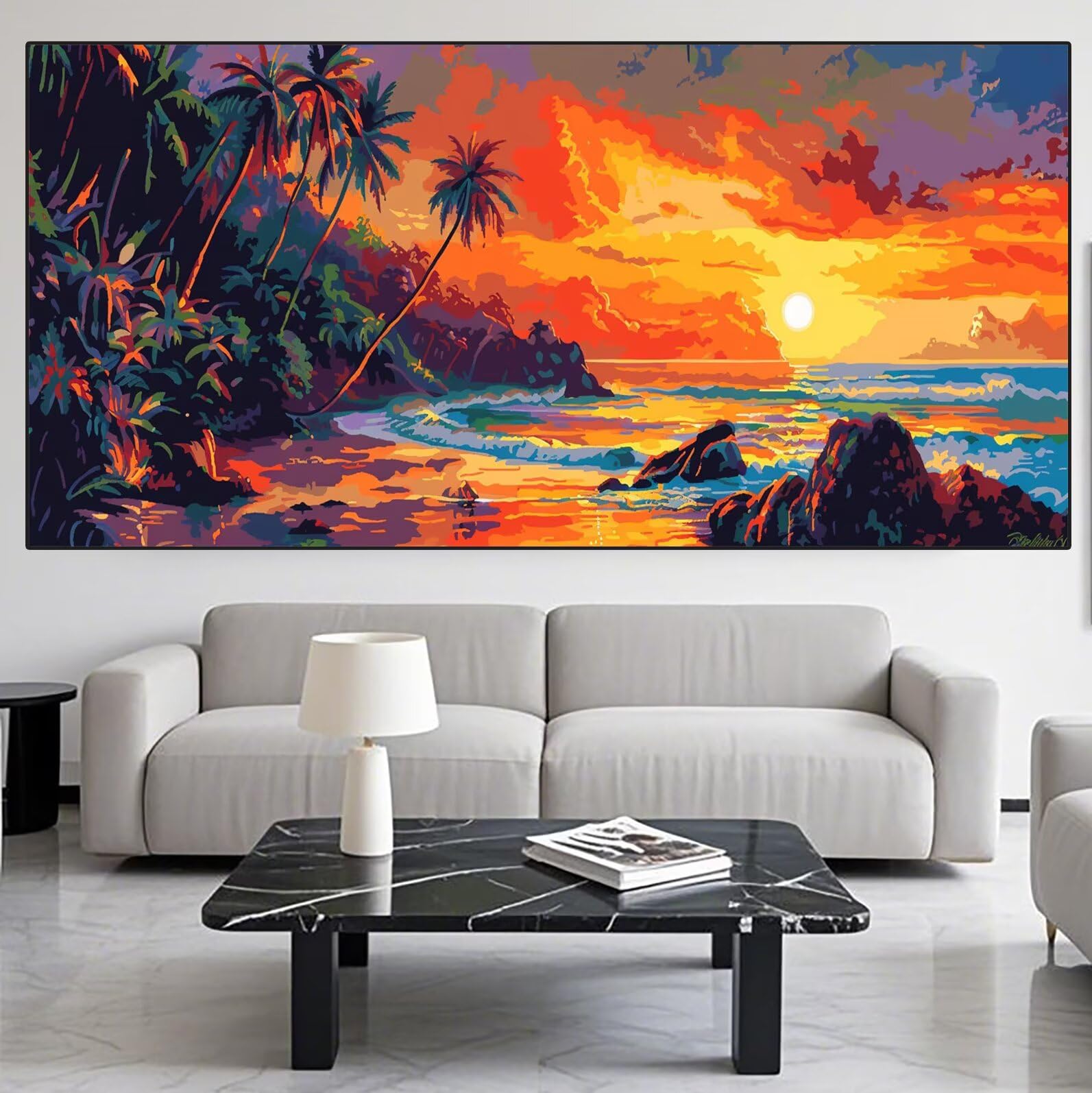 Sunset Diamond Art Seaside Diamond Painting Arts and Crafts dla dorosłych, zestawy do malowania diamentami 5D, dorosłych, Crysta, haft krzyżykowy, zestaw do haftowania DIY dla początkujących