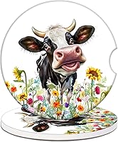 Vista 23 de Posavasos para Portavasos de Automóvil – Posavasos de cerámica absorbente con estampado de leopardo, posavasos de automóvil para portavasos