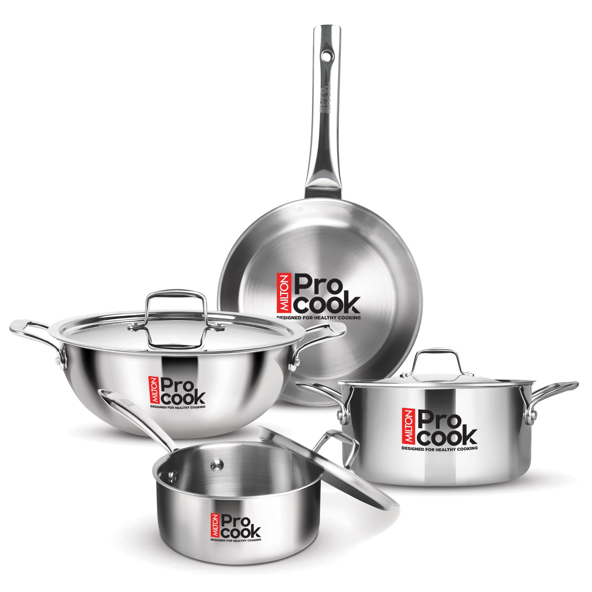 Buy Milton Pro Cook Triply Stainless Steel 7 Pcs Cookware Set