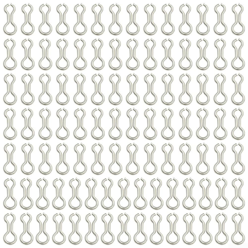 100pcs Fishing Sinker Eyes Eyelets, Steel Alloy Screw Leads Loops Tackle Accessory Lightweight and Compact for Fishing Enthusiasts(Silver L)