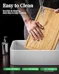 Kitsure Cutting Board Set - Cross-Laminated Bamboo Cutting Boards for Kitchen with Juice Grooves and Built-in Handles, Ideal Kitchen Gadgets for Versatile Prep & Serving, 3-Piece, Nature