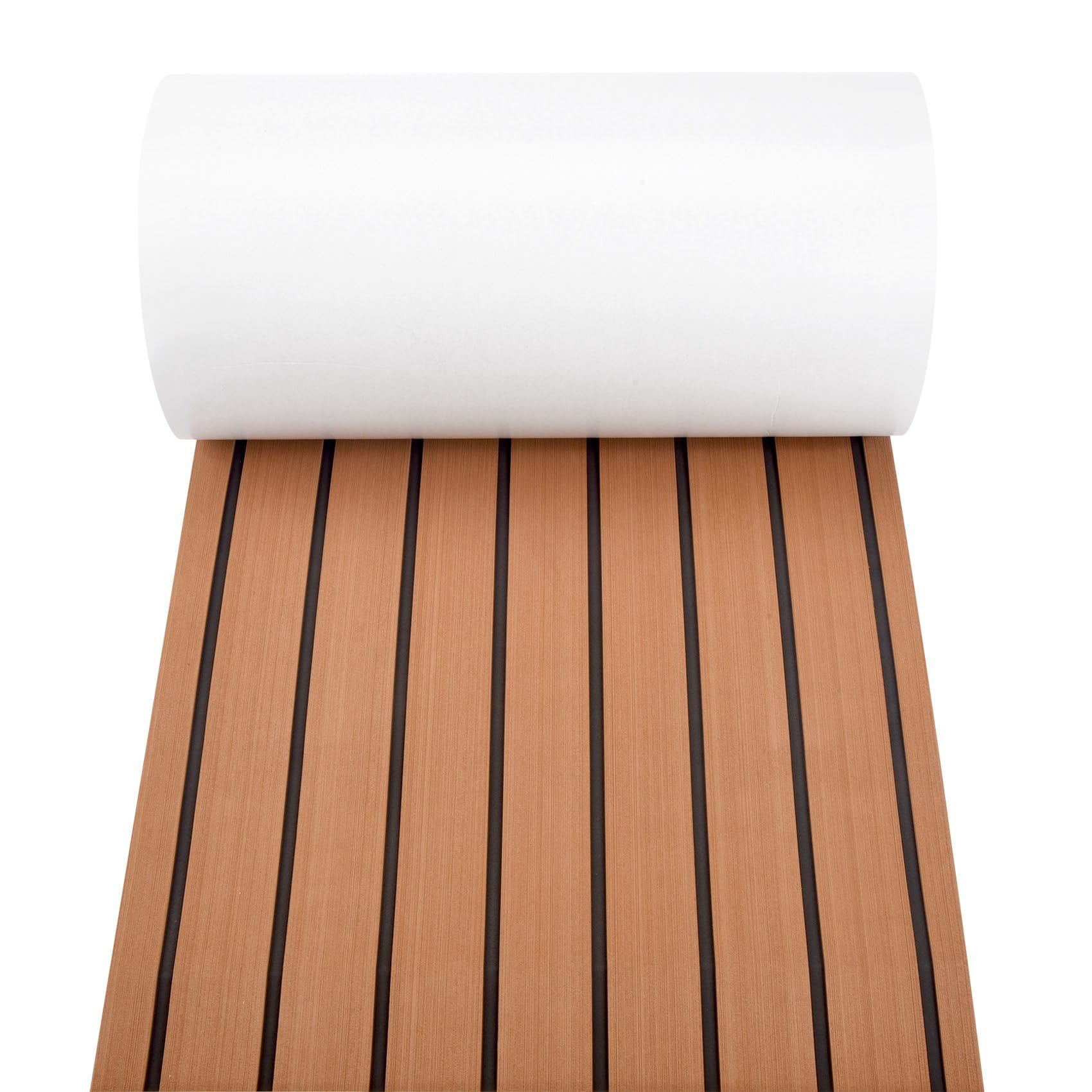 Hoja de teca de espuma EVA autoadhesiva de 6 mm, marino, , cubierta de suelo de espuma sintética, 240 x 45 cm