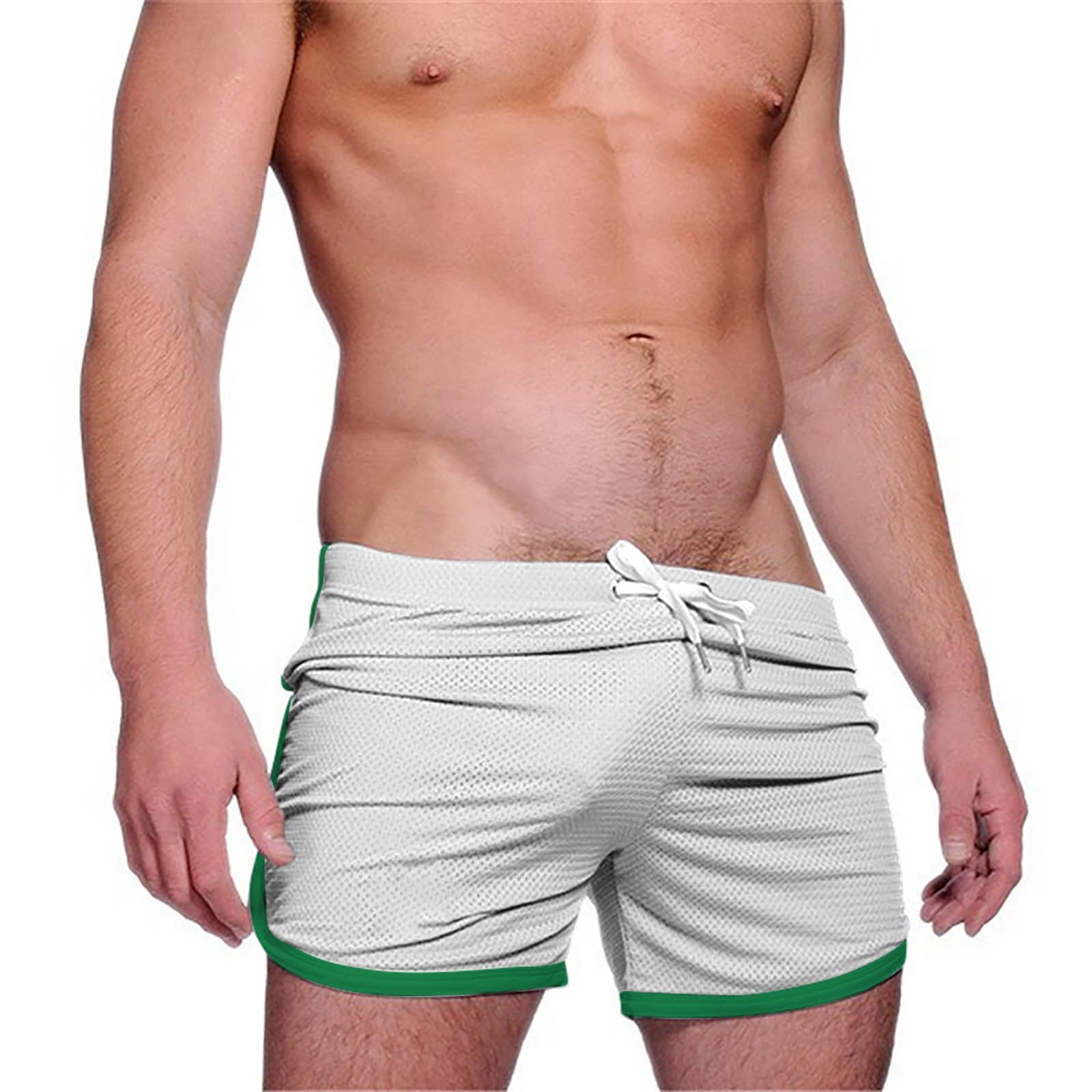 NATHGAM Men Running Shorts 3 Inch Inseam Summer Athletic Gym Muscle Workout Shorts Beach Lightweight Breathable Tight Shorts