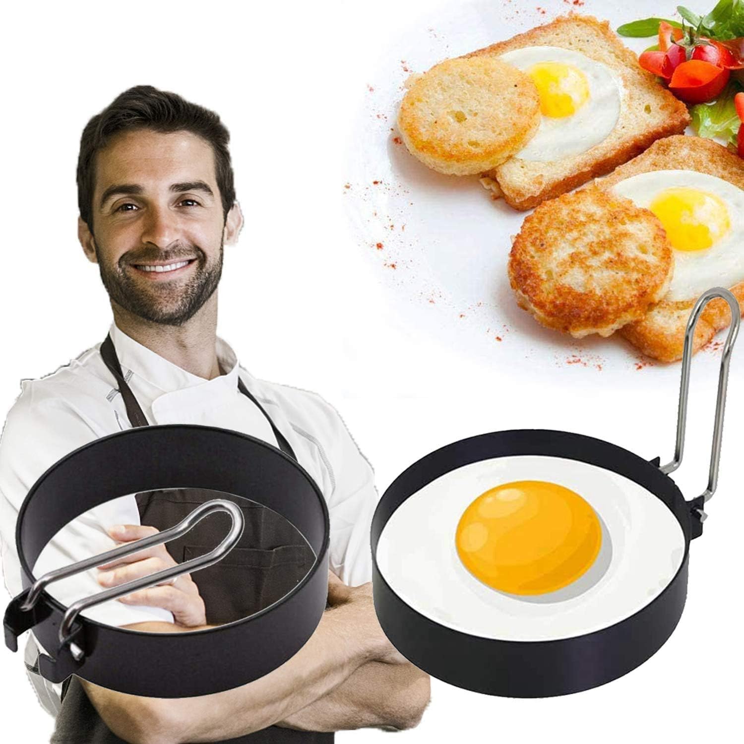 Egg Ring Set For Shaping Eggs, Egg Cooker Rings For Cooking