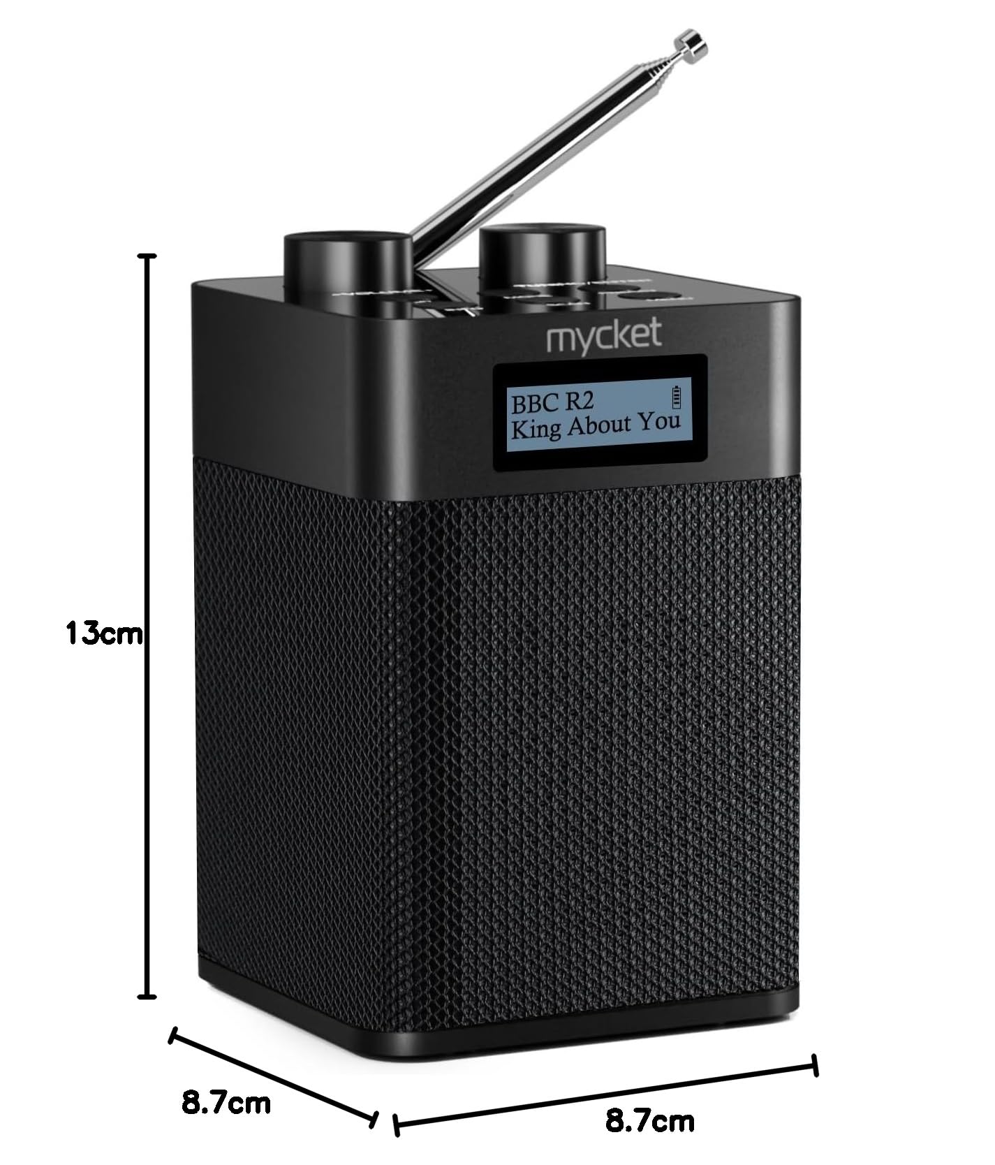 Mycket Tragbares DAB/DAB+ Radio, UKW Digital Radio mit 2025 Neuesten Signalempfängertechnologie, FM Wiederaufladbar Radios mit Bluetooth 5.0/U-Disk, 80 Voreingestellte, LED Display