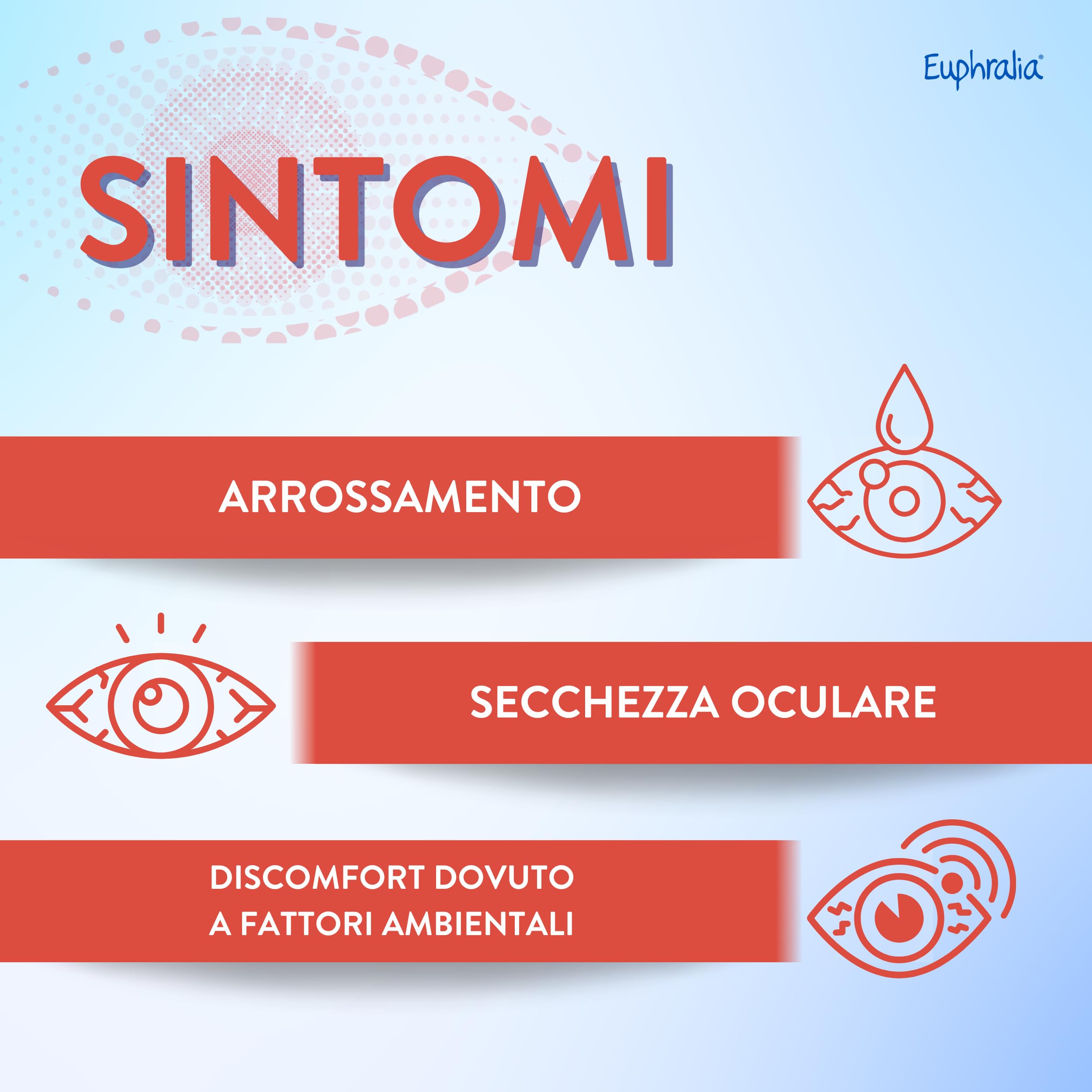 Euphralia Occhi Rossi - Gocce Oculari Lenitive, Rimedio in caso di Discomfort Oculare e Arrossamento, Idratante, con Acido Ialuronico, Acqua Distillata di Camomilla - Flacone da 10 ml + Panno Occhiali