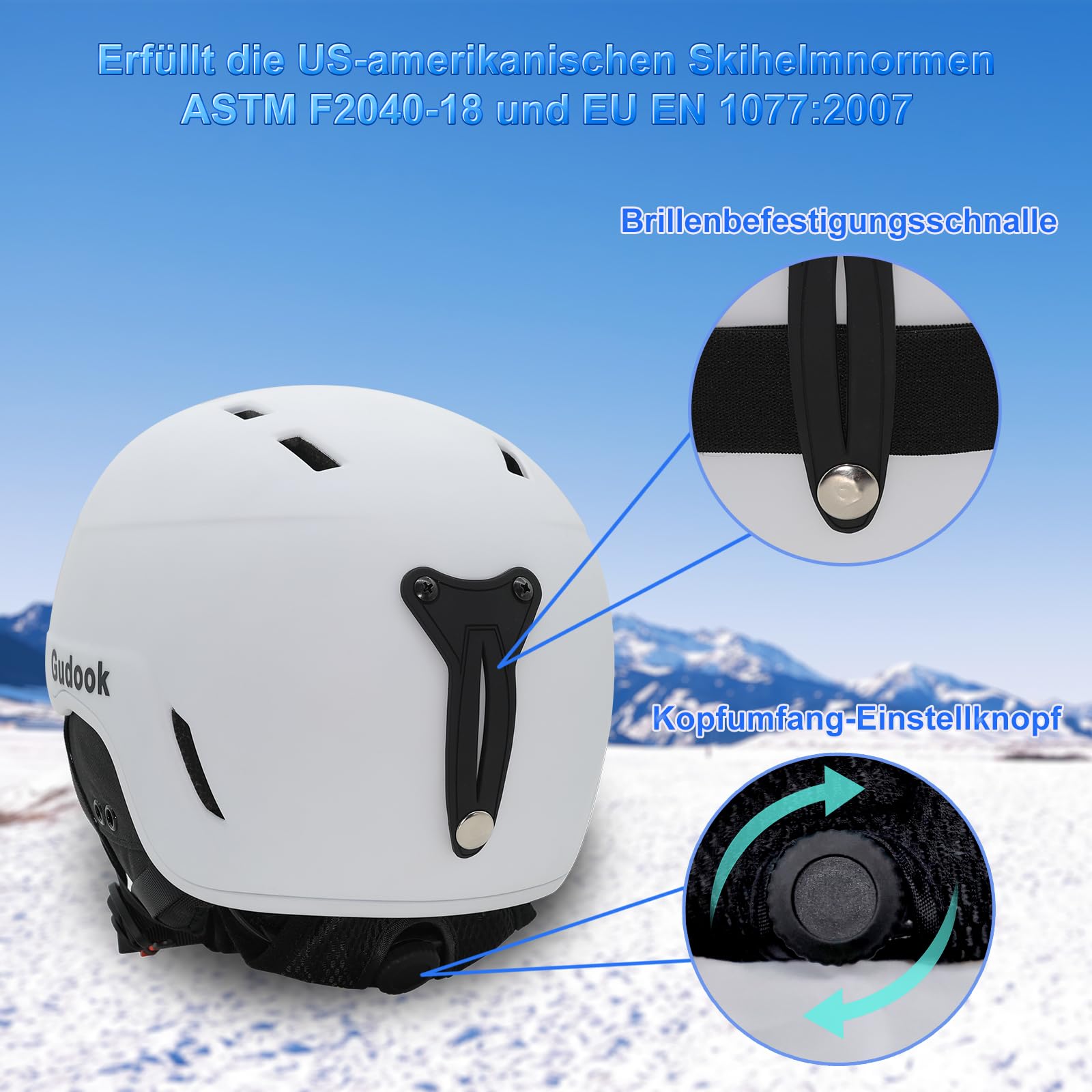 Casque de ski pour homme et femme - Casque de ski / snowboard avec système de ventilation - Casque de neige pour adultes et jeunes
