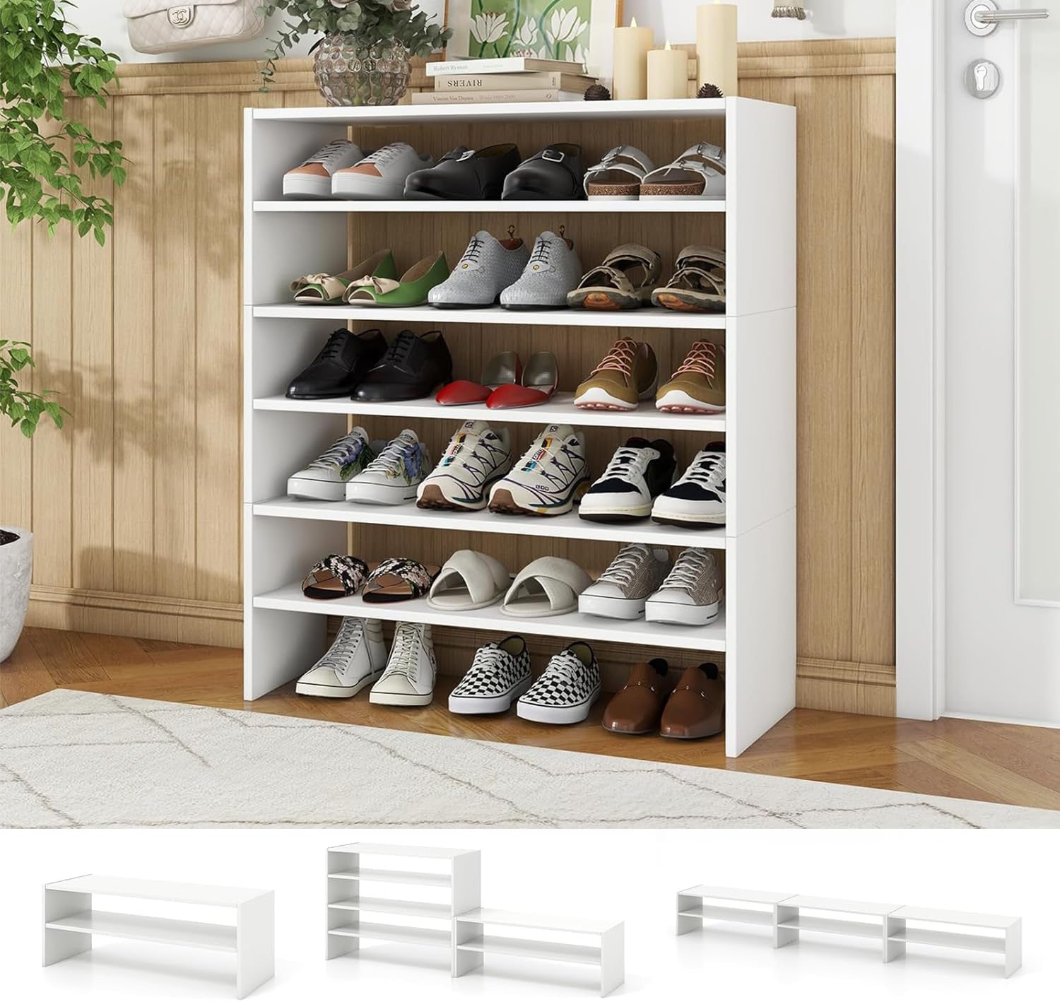 Amazon.com: Tangkula 6-Tier Stackble Shoe Rack for Closet, Space