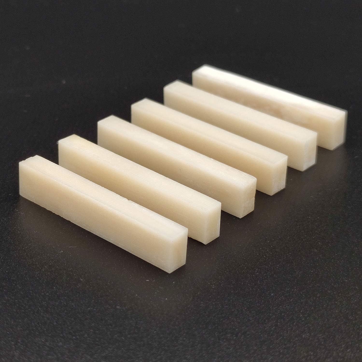 6Pcs Unbleached Blank & Uncut Guitar Nut Pure Bone for Electric & Acoustic & Classical & Cigar Guitar, Mandolin, Banjo, Ukulele Part DIY