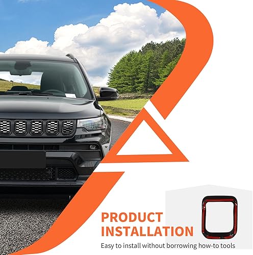 Miniatura 4 de Insertos de parrilla protectores de rejilla compatibles con Jeep Compass 2021 2022 2023 TrailhawkLimitedLatitudAltitudSport (Negro)