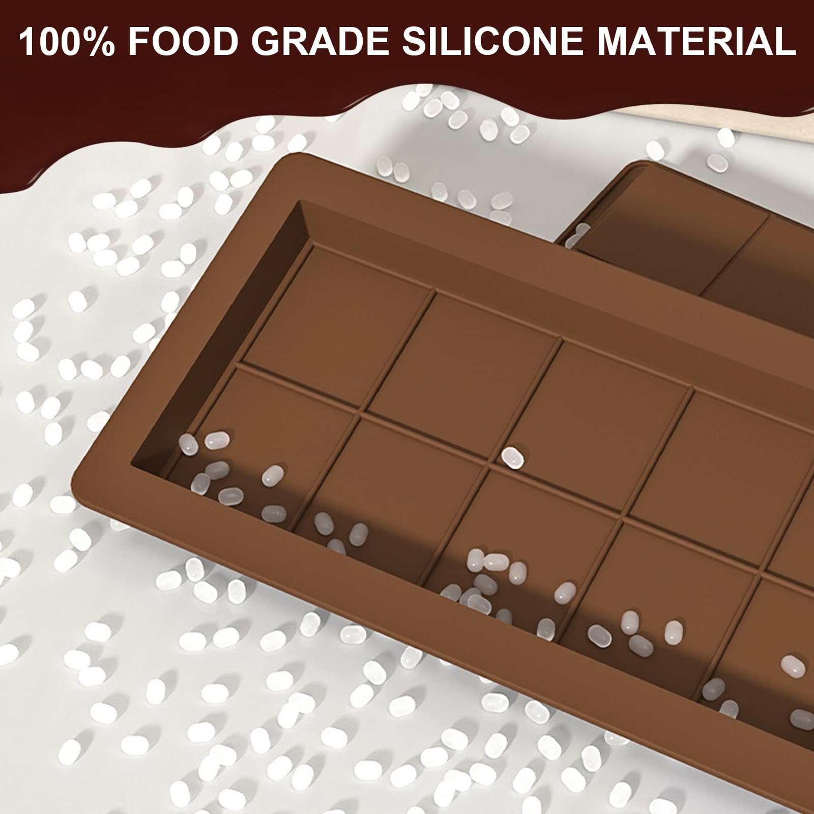 Bighan 3 Stampi In Silicone Per Cioccolato: Antiaderenti Con Raschietto Per Dolci - 5