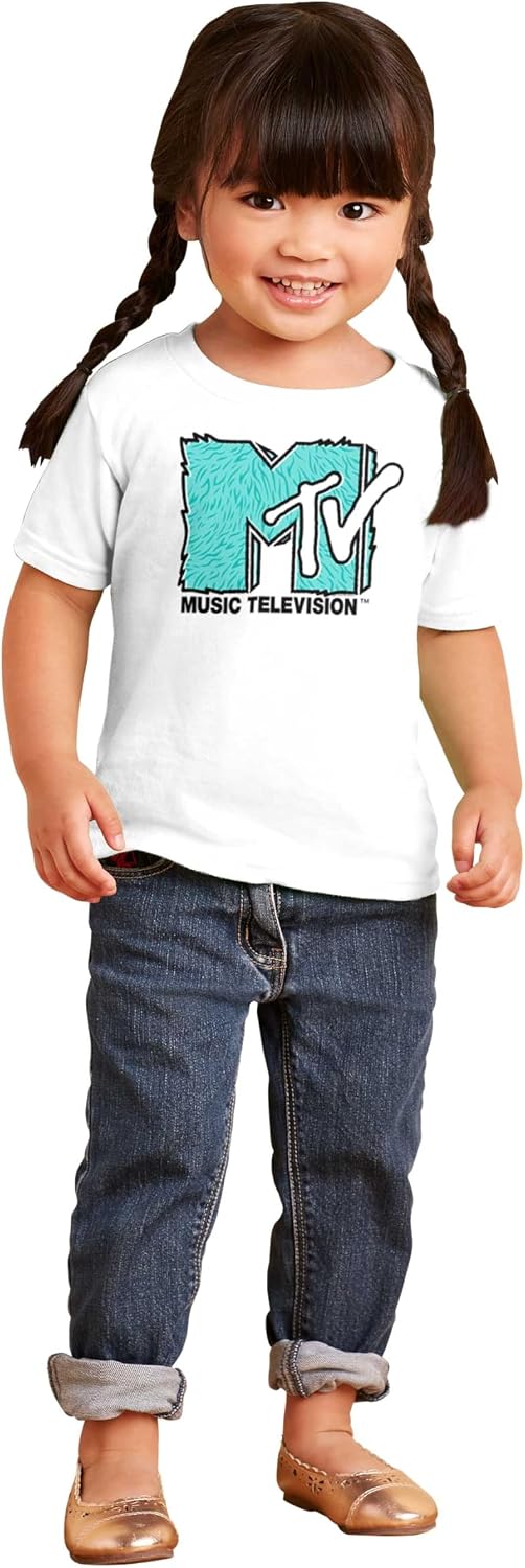 Cool Retro MTV Fluffy Fur Logo Toddler Boy Girl T Shirt