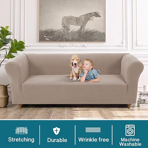 Miniatura 2 de Turquoize Fundas elásticas para sofá Chesterfield para sala de estar, fundas de sofá suaves para sofá de 3 cojines, funda antideslizante para perros