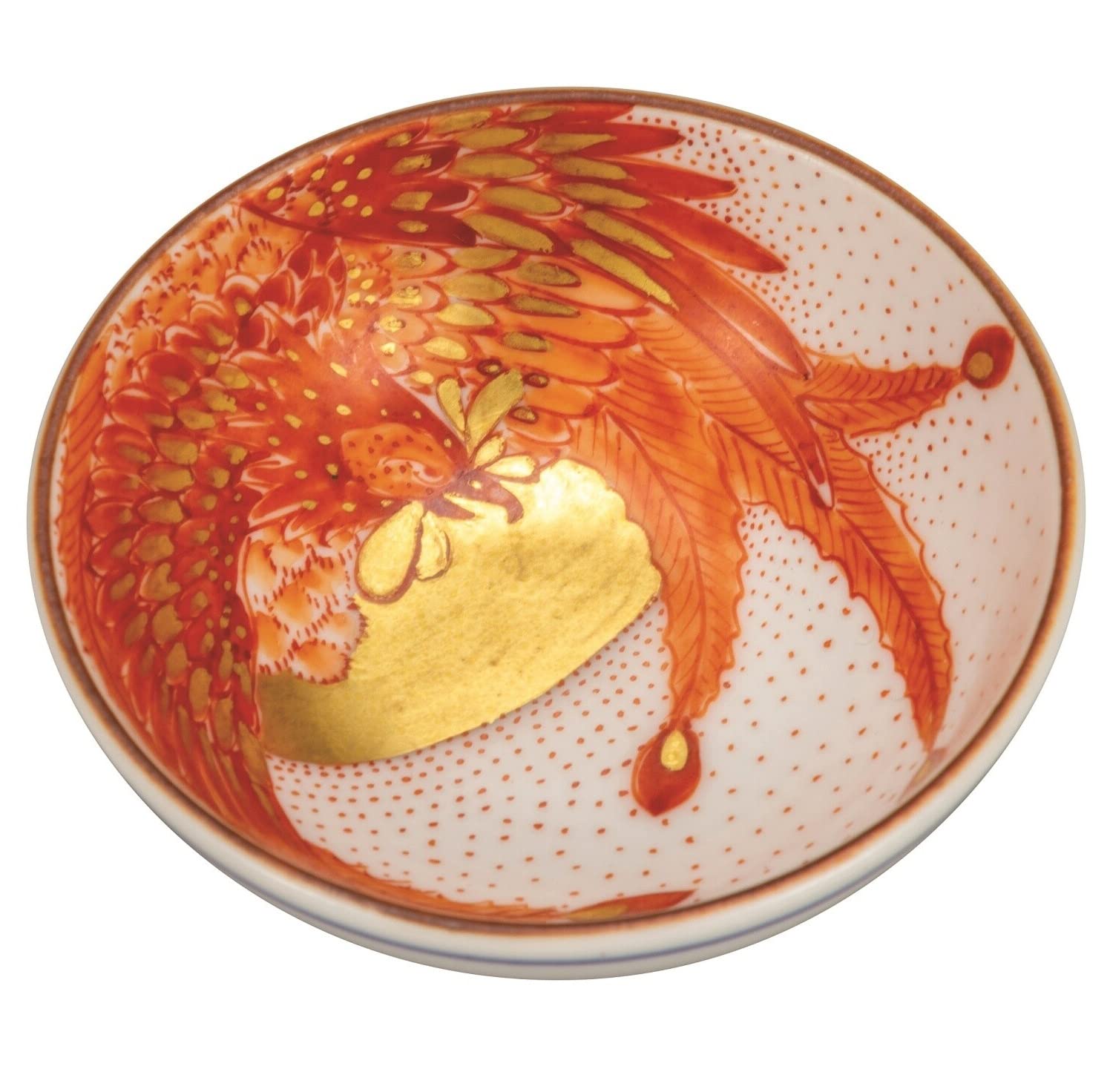 Amazon.co.jp: 九谷焼 平盃 赤絵鳳凰 ［福田良則］ : ホーム＆キッチン
