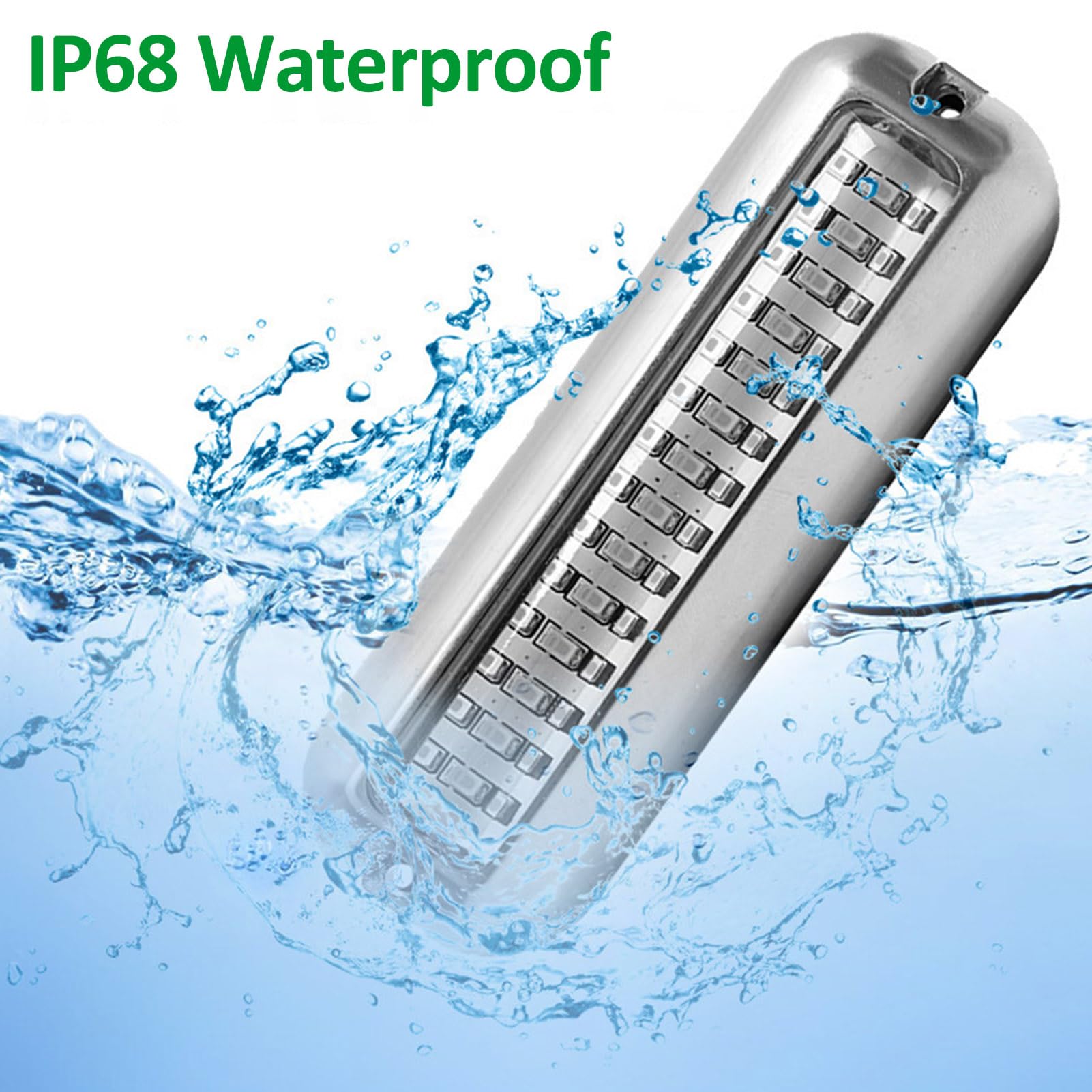 HUIOP Luci subacquee a led,Luce LED per Barca, 42 LED Impermeabile Luce Subacquea in Acciaio Inossidabile 316 per Piscina di Pontone di Poppa di Yacht (Luce Rossa)