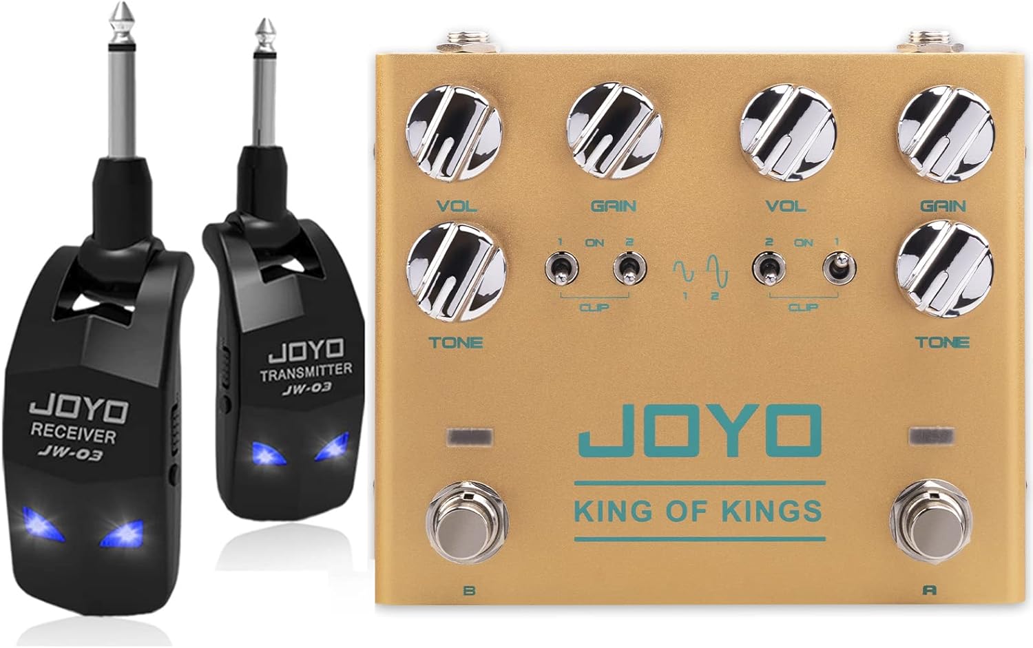 JOYO Wireless Guitar Transmitter Receiver and Dual Crunch