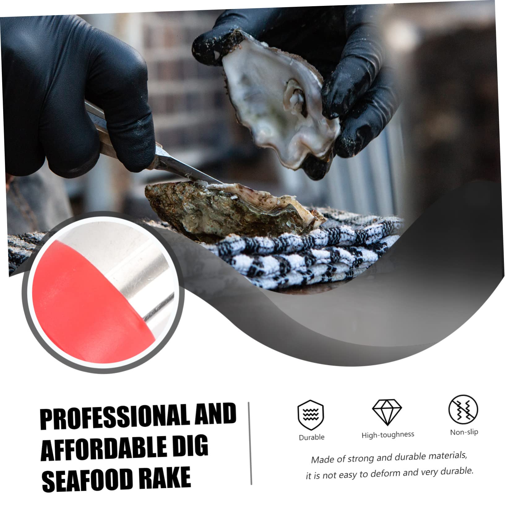 Abaodam 2 Stück Strandrechen Rechen mit Ergonomischem für Muscheln und Meeresfrüchte Hochwertiges Strandgrabwerkzeug für Müheloses Ausgraben und Ernten Am Strand