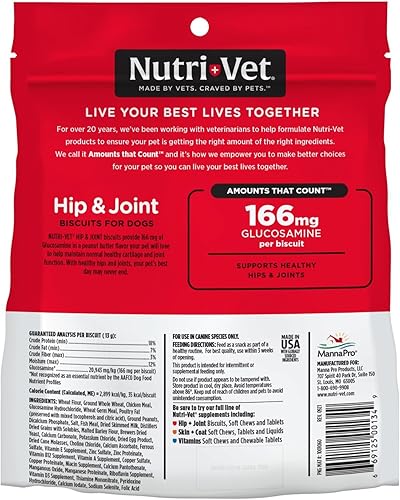 Miniatura 7 de Nutri-Vet Galletas de cadera y articulaciones para perros, sabrosas golosinas de glucosamina para perros y suplemento para articulaciones de perros,